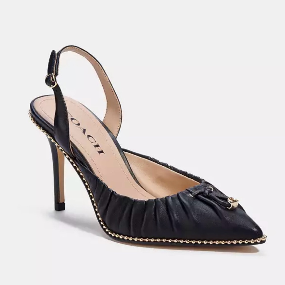 Coach Winona Black Slingback Heels